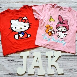 🆕️ SANRIO MY MELODY & HELLO KITTY CROP SHIRT BUNDLE ❤️💕
